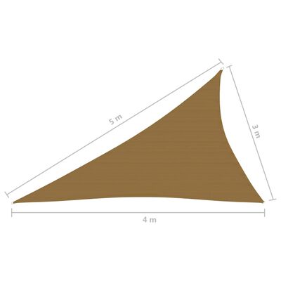 vidaXL Sólskyggni Sólsegl 160 g/m² Mógrátt 3x4x5 m HDPE