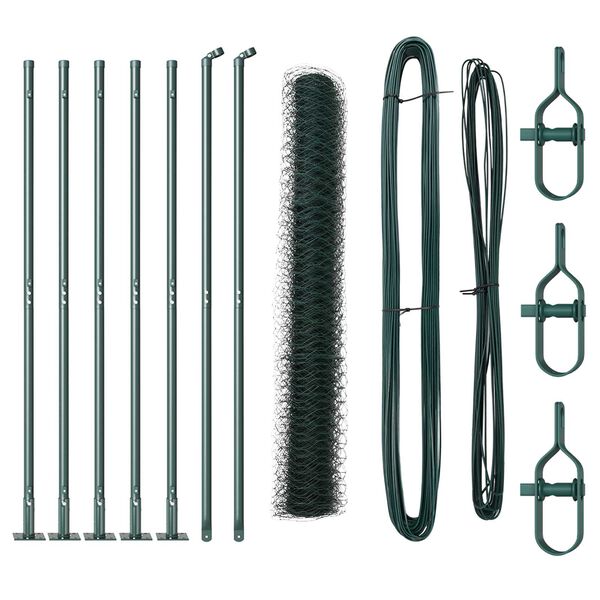 vidaXL Gir&eth;ingarp&oacute;stur Gr&aelig;nn 10 x 1,2 m (50 mm net) St&aacute;l og PVC