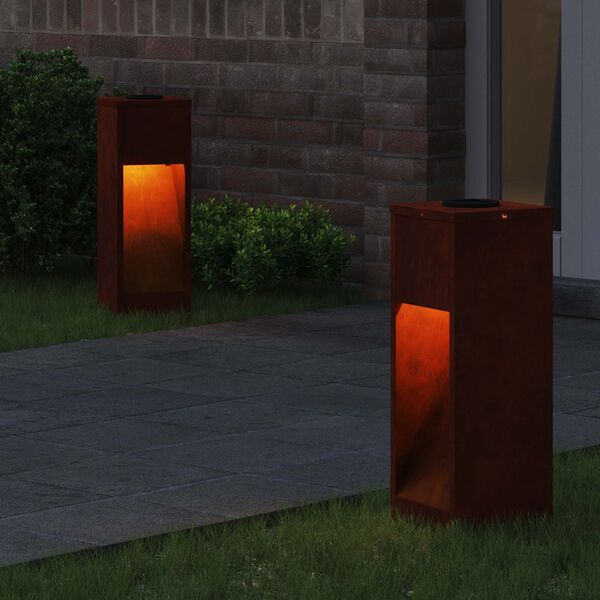 vidaXL S&oacute;l LED lei&eth;arlj&oacute;s 2 pcs bronze Ve&eth;ra&eth; st&aacute;l