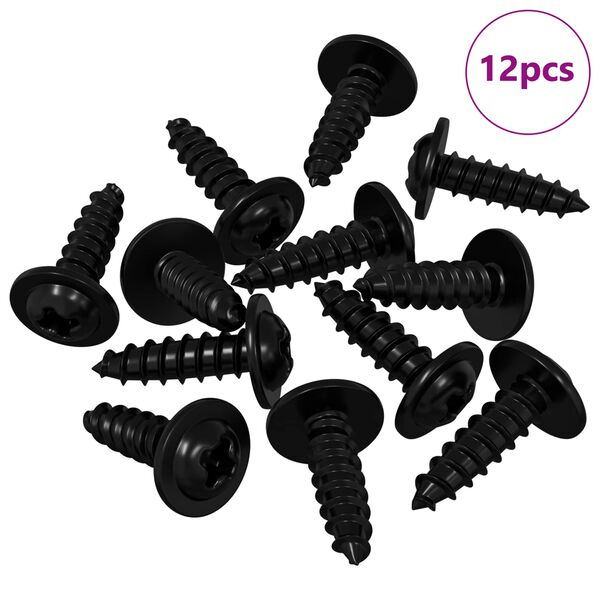 vidaXL Sj&aacute;lfvirkur Nagli 12 pcs Svartur 3,5 x 12 mm J&aacute;rn