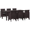 vidaXL Gar&eth;ur bor&eth;sett 7 pcs Br&uacute;nn P&oacute;l&yacute;pr&oacute;p&yacute;len