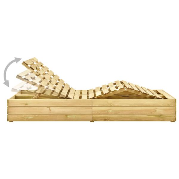 vidaL Tv&ouml;faldur S&oacute;lbekkur & Br&uacute;ngr&aacute;ar Sessum Gegndreypt Fura