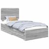 vidaXL Ramsv&iacute;k me&eth; h&ouml;fu&eth;gafl Gr&aacute;r Sonoma 100 x 200 cm Samsettur vi&eth;ur