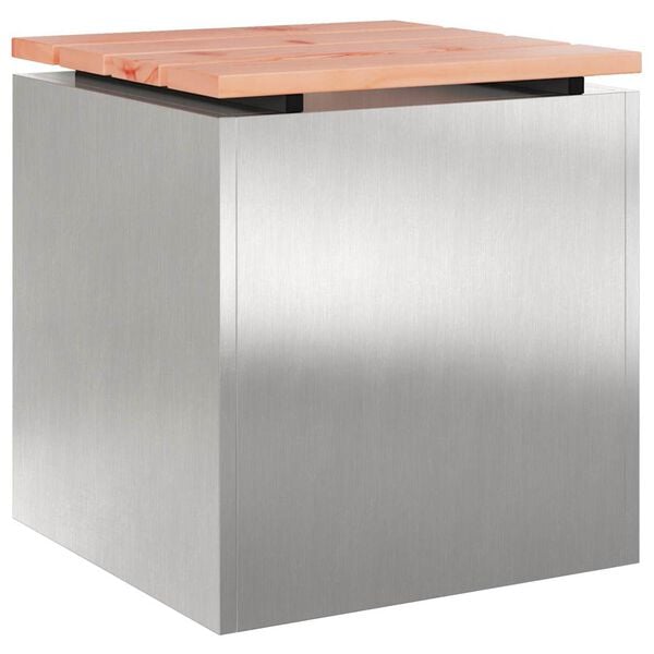 vidaXL Gar&eth;bekkur Silfur 40 x 40 x 43 cm stainless steel