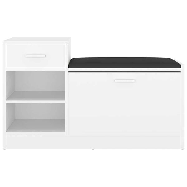 vidaXL Sk&oacute;bekkur Hv&iacute;tur 94,5x31x57 cm Samsettur Vi&eth;ur