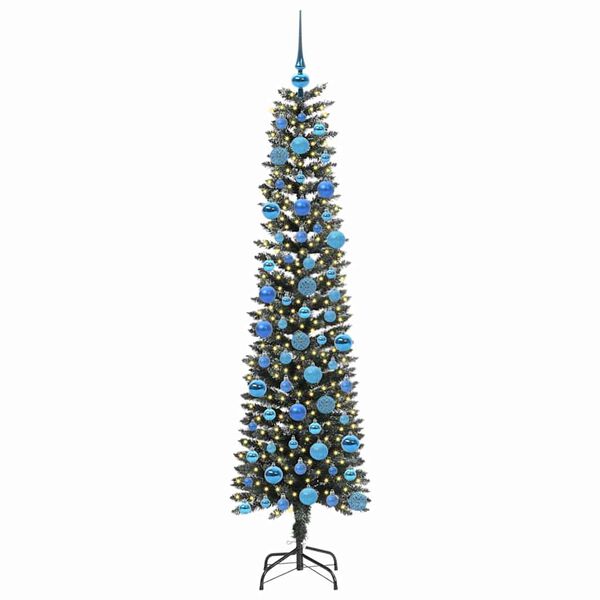 vidaXL Gervi j&oacute;latr&eacute; me&eth; 300 LED Gr&aelig;nn 180 cm PVC, plast og st&aacute;l
