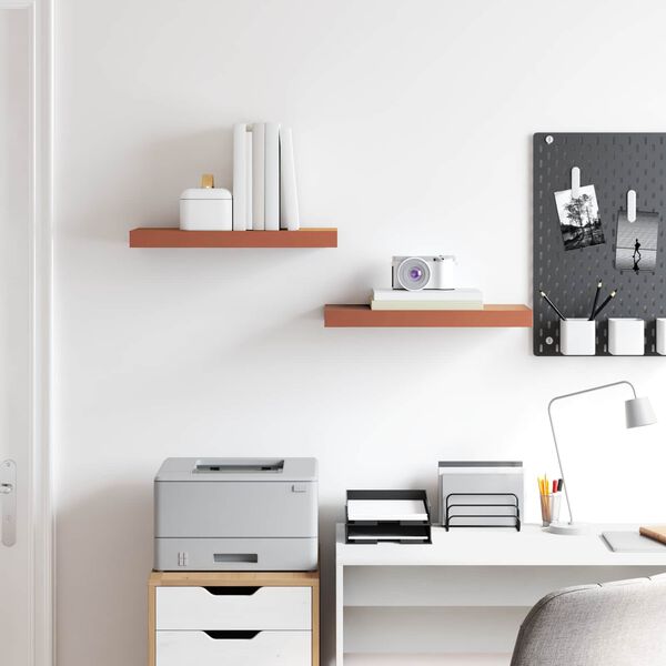 vidaXL Vegghylla Vegghengt 2 pcs Rau&eth;ur 50 x 23 x 4 cm Samsettur vi&eth;ur