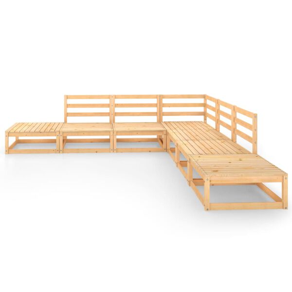 vidaXL 7 Parta Gar&eth;s&oacute;fasett Gegnheil Fura