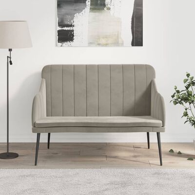 vidaXL Bekkur Ljósgrár 110x76x80 cm Flauel