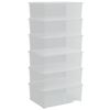 vidaXL Plastgeymslukassar 6 stk. 10 L Staflanlegir