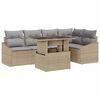 vidaXL Gar&eth;s&oacute;fa sett me&eth; p&uacute;&eth;i me&eth; geymslu 6 pcs Beige og lj&oacute;sgr&aacute;r