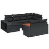 vidaXL 11 Hluta Gar&eth;s&oacute;fasett me&eth; Sessum Svart P&oacute;l&yacute;rattan
