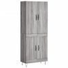 vidaXL H&aacute;r Sk&aacute;pur Gr&aacute;r Sonoma 69,5x34x180 cm Samsettur Vi&eth;ur