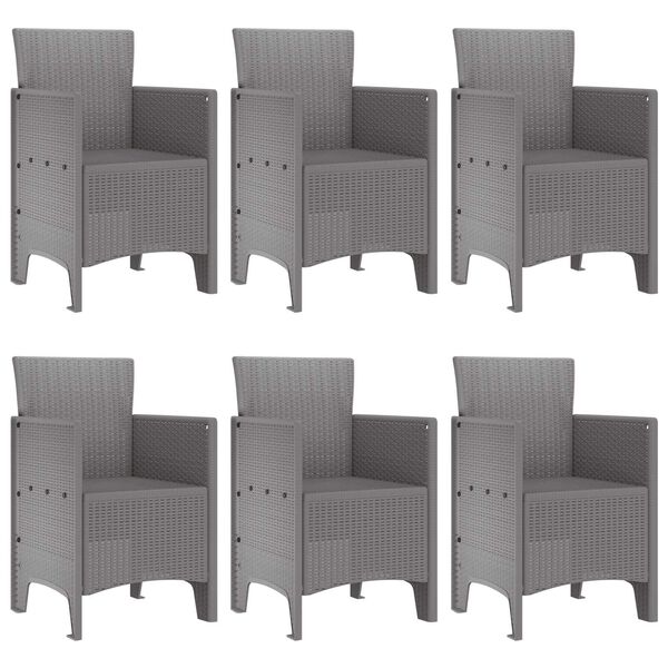 vidaXL Gar&eth;ur bor&eth;sett 7 pcs Lj&oacute;sgr&aacute;r Polt rattan