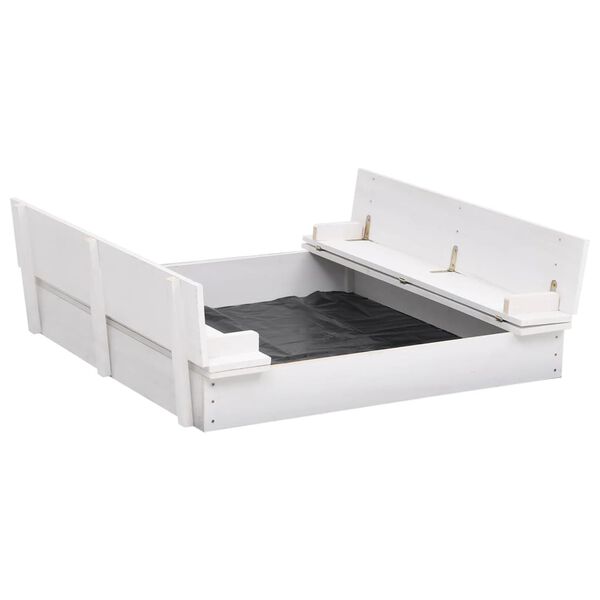 vidaXL Sandkassi Þinur Hvítur 95x90x15 cm