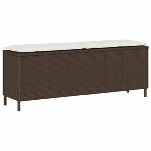 vidaXL gar&eth;bekkur me&eth; p&uacute;&eth;a Br&uacute;nn 110x30x40,5 cm P&oacute;l&yacute;rattan