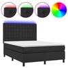 vidaXL H&oacute;lfa&eth; Springr&uacute;m me&eth; D&yacute;nu&LED Svart 140x190 cm Gervile&eth;ur