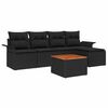 vidaXL Gar&eth;s&oacute;fa sett me&eth; geymslu 6 pcs Svartur p&oacute;l&yacute;rattan