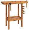 vidaXL Vinnubekkur me&eth; l&ouml;stum 92x48x83 cm Gegnheill Akas&iacute;uvi&eth;ur