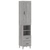 vidaXL H&aacute;r Sk&aacute;pur Gr&aacute;r Sonoma 34,5x34x180 cm Samsettur Vi&eth;ur