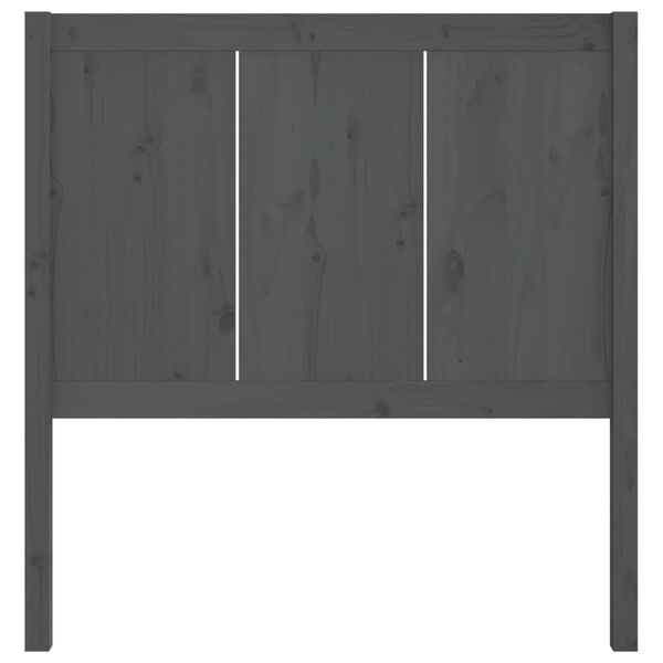 vidaXL Höfðagafl fyrir Rúm Grár 80,5x4x100 cm Gegnheil Fura