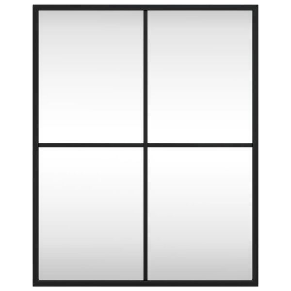 vidaXL Veggspegill Svartur 40x50 cm Rétthyrningur Járn