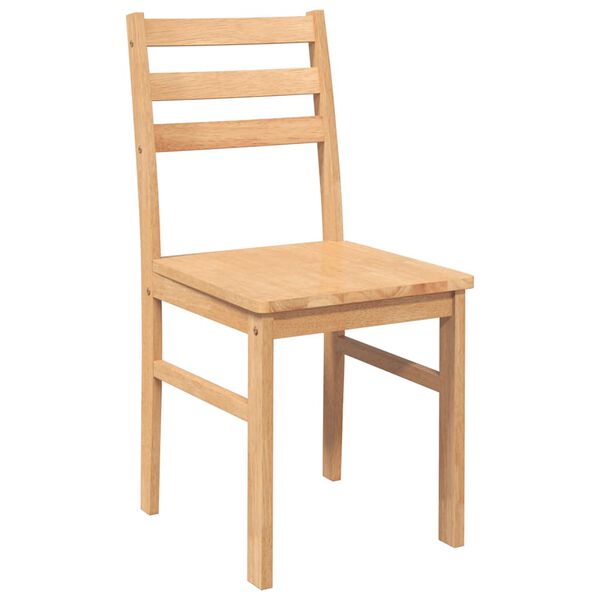 vidaXL borðstofustólar 2 stk gegnheilt viðargúmmí