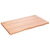 vidaXL Vegghilla Lj&oacute;sbr&uacute;n 100x60x(2-4) cm Me&eth;h&ouml;ndlu&eth; Gegnheil Eik