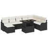 vidaXL Gar&eth;s&oacute;fa sett me&eth; p&uacute;&eth;i me&eth; geymslu 9 pcs Svartur Poly rattan