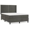 vidaXL H&oacute;lfa&eth; Springr&uacute;m me&eth; D&yacute;nu D&ouml;kkgr&aacute;tt 140x190 cm Flauel