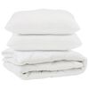 vidaXL S&aelig;ng me&eth; kodda 3 pcs Hv&iacute;tt M&iacute;kr&oacute;f&iacute;ber