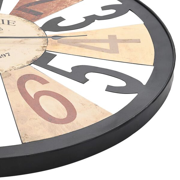 vidaXL Veggklukka Málmur 60 cm Marglit