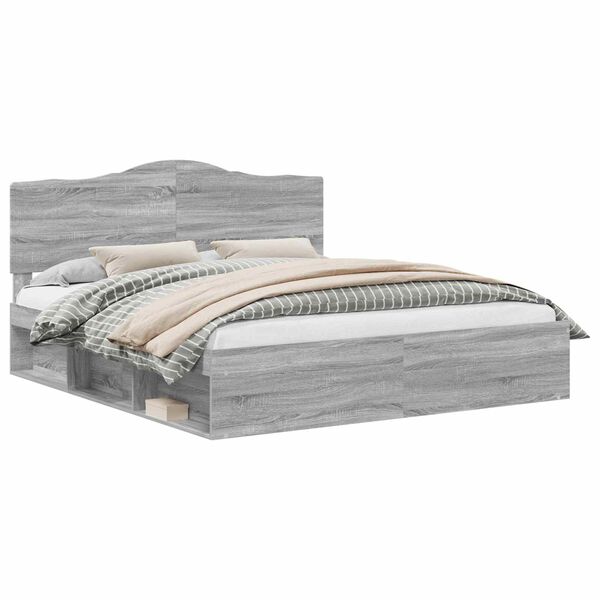 vidaXL Ramsv&iacute;k me&eth; h&ouml;fu&eth;gafl Gr&aacute;r Sonoma 180 x 200 cm Solid furuhikk