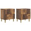vidaXL Noat&ouml;flu sk&aacute;pur me&eth; sk&uacute;ffu 2 pcs Gamall vi&eth;ur 43 x 34,5 x 48 cm