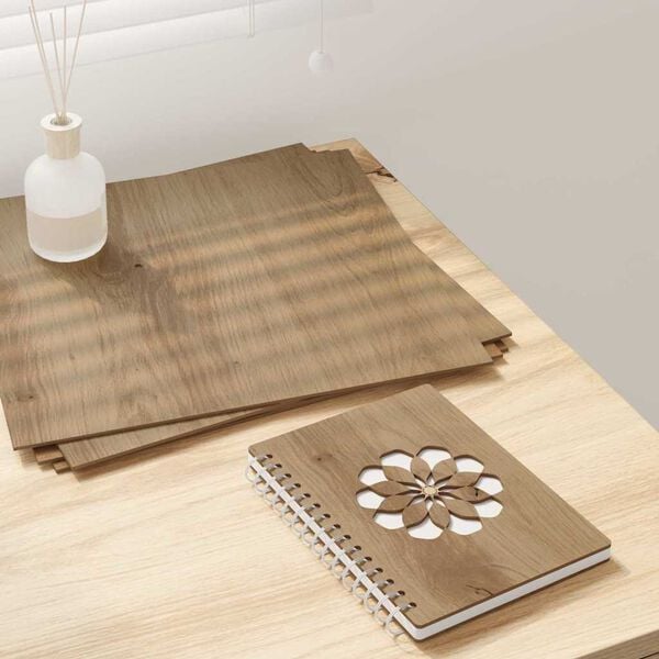 vidaXL Skreyting spjöld 12 pcs handverkseik 30 x 30 x 0.3 cm