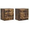 vidaXL Noat&ouml;flu sk&aacute;pur 2 pcs Reyktur eikarlitur 43 x 34,5 x 44,5 cm