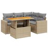 vidaXL 5 Hluta Gar&eth;s&oacute;fasett me&eth; Sessum Drapplita&eth; P&oacute;l&yacute;rattan
