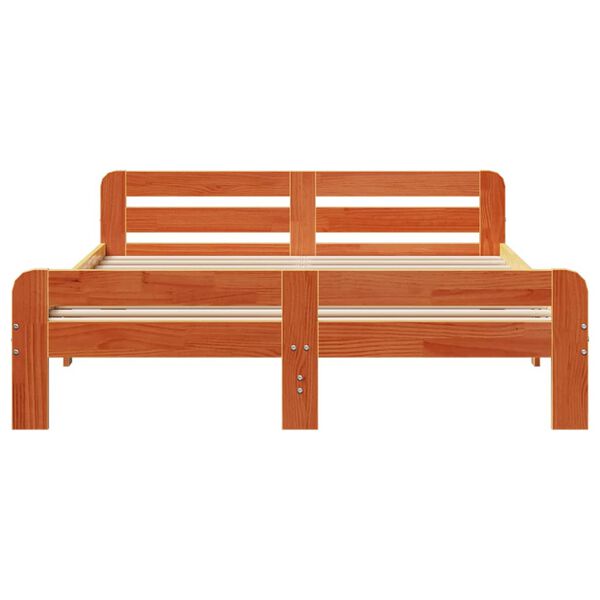 vidaXL R&uacute;mgrind &aacute;n D&yacute;nu Vaxbr&uacute;n 140x200 cm Gegnheil Fura