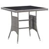 vidaXL Gar&eth;bor&eth; Gr&aacute;tt 80x80x74 cm P&oacute;l&yacute;rattan