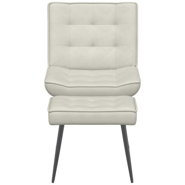 vidaXL afslappandi st&oacute;ll me&eth; st&oacute;l kremflaueli