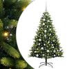 vidaXL Listilega Samanbrj&oacute;ta J&oacute;latr&eacute; 150 LED lj&oacute;s Gr&aelig;nn 120 cm