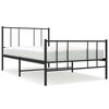 vidaXL R&uacute;mgrind &uacute;r M&aacute;lmi me&eth; H&ouml;fu&eth;gafli & F&oacute;tagafli Sv&ouml;rt 80x200 cm