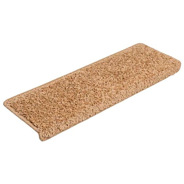 vidaXL Stigamottur 30 stk 65x21x4 cm beige r&eacute;tthyrndar br&uacute;nir