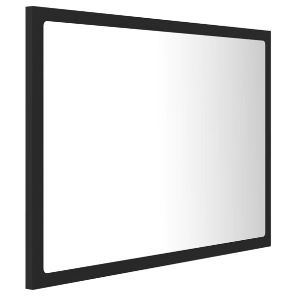 vidaXL LED Baðherbergisspegill Grár 60x8,5x37 cm Samsettur Viður