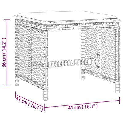 vidaXL Garðkollar Með Sessum 4 stk. 41x41x36 cm Pólýrattan