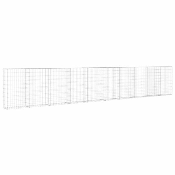 vidaXL Steinaveggur me&eth; Lokum S&iacute;nkh&uacute;&eth;a&eth; st&aacute;l 600x30x100 cm