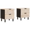 vidaXL Noat&ouml;flu sk&aacute;pur 2 pcs Hv&iacute;tt 40 x 33 x 46 cm Hart mang&oacute;tr&eacute;