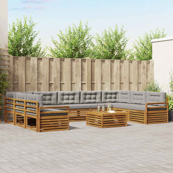 vidaXL S&oacute;fasett 10 pcs N&aacute;tt&uacute;rulegt og Lj&oacute;st Gr&aacute;tt Hrein akas&iacute;utr&eacute;