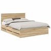 vidaXL Ramsv&iacute;k me&eth; sk&uacute;ffu Sonoma Eik 150 x 200 cm Verkfr&aelig;&eth;ilegt tr&eacute;