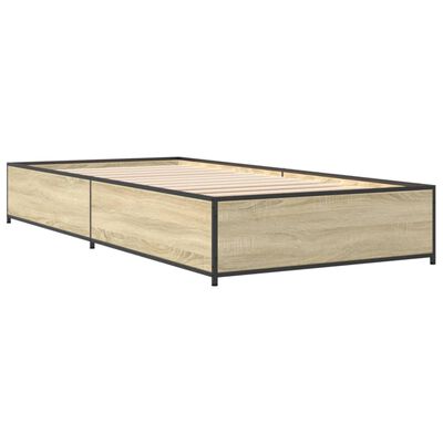 vidaXL Náttborð Sonoma Eikarlitur 90x190 cm Samsettur Viður og málmur